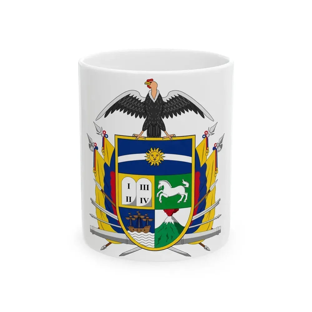 Coat of arms of Ecuador (1843) - White Coffee Mug 11oz - Go Mug Yourself