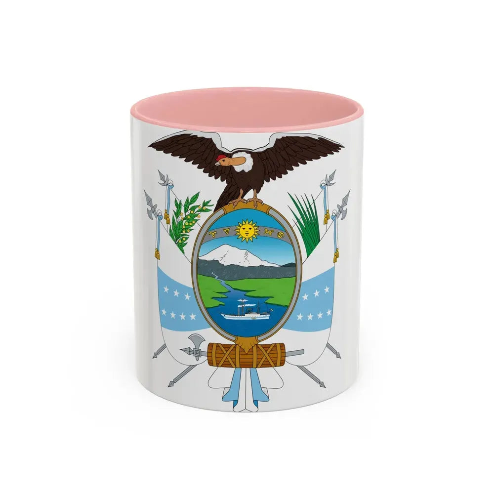 Coat of arms of Ecuador (1845) - Accent Coffee Mug 11oz Pink - Go Mug Yourself