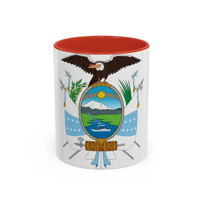 Coat of arms of Ecuador (1845) - Accent Coffee Mug 11oz Red - Go Mug Yourself