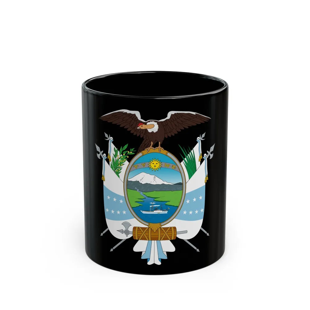 Coat of arms of Ecuador (1845) - Black Coffee Mug-11oz-Go Mug Yourself