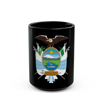 Coat of arms of Ecuador (1845) - Black Coffee Mug-15oz-Go Mug Yourself