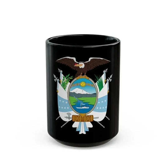 Coat of arms of Ecuador (1845) - Black Coffee Mug 15oz - Go Mug Yourself