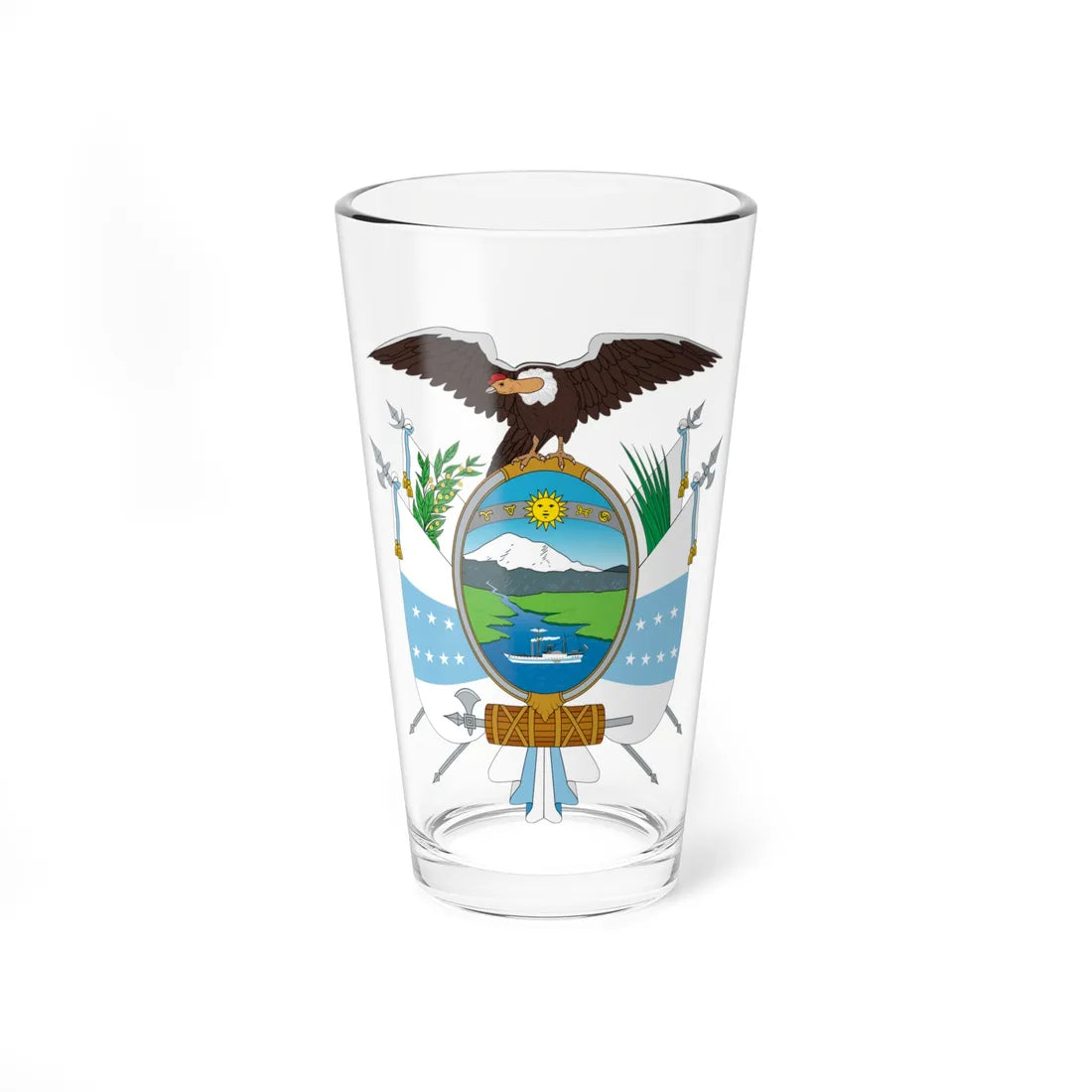 Coat of arms of Ecuador 1845 (Ecuador) (Coat of Arms) Pint Glass 16oz 16oz - Go Mug Yourself