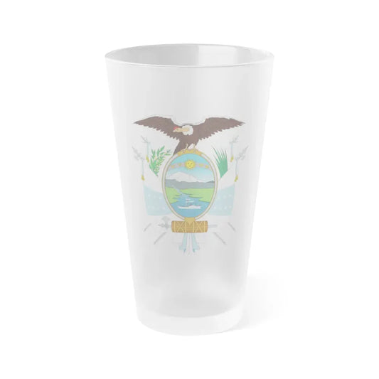 Coat of arms of Ecuador (1845) - Frosted Pint Glass 16oz Default Title - Go Mug Yourself