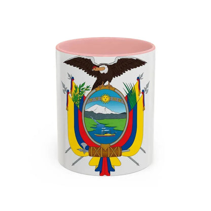 Coat of arms of Ecuador - Accent Coffee Mug 11oz Pink - Go Mug Yourself