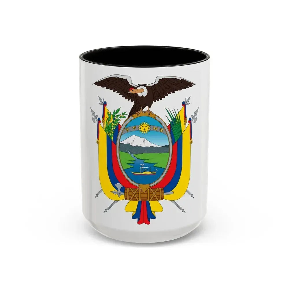 Coat of arms of Ecuador - Accent Coffee Mug 15oz Black - Go Mug Yourself