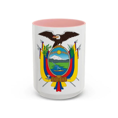 Coat of arms of Ecuador - Accent Coffee Mug 15oz Pink - Go Mug Yourself