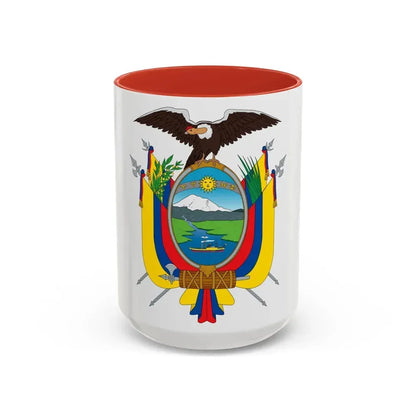 Coat of arms of Ecuador - Accent Coffee Mug 15oz Red - Go Mug Yourself