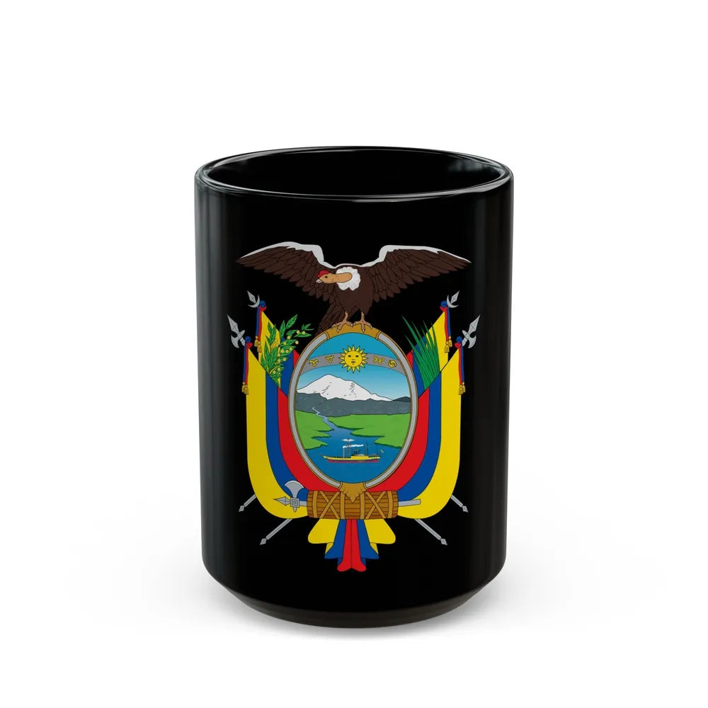 Coat of arms of Ecuador - Black Coffee Mug-15oz-Go Mug Yourself