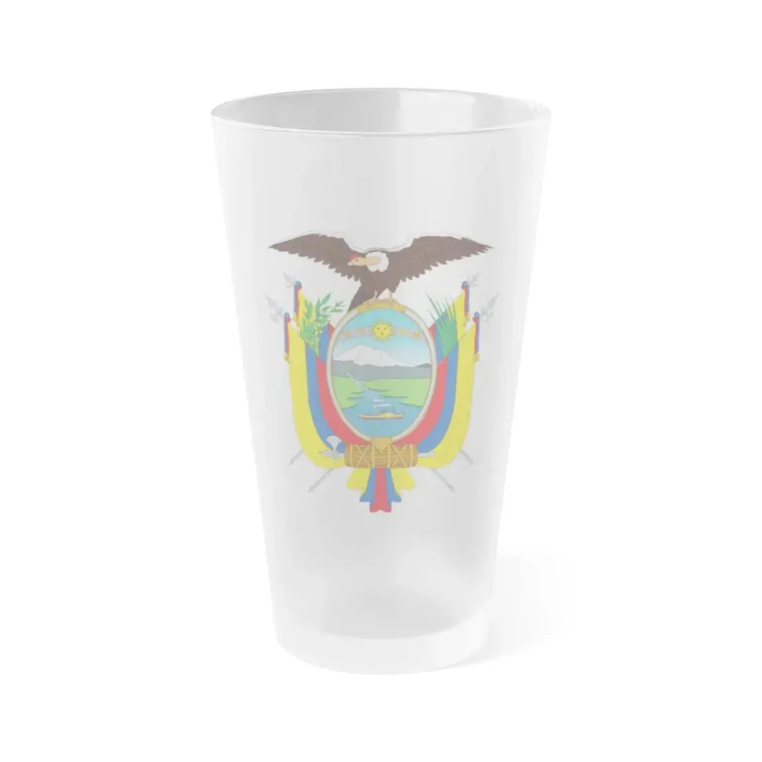 Coat of arms of Ecuador - Frosted Pint Glass 16oz Default Title - Go Mug Yourself