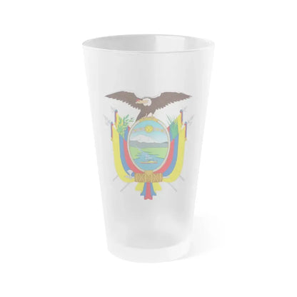 Coat of arms of Ecuador - Frosted Pint Glass 16oz Default Title - Go Mug Yourself