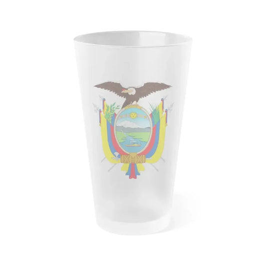 Coat of arms of Ecuador - Frosted Pint Glass 16oz Default Title - Go Mug Yourself