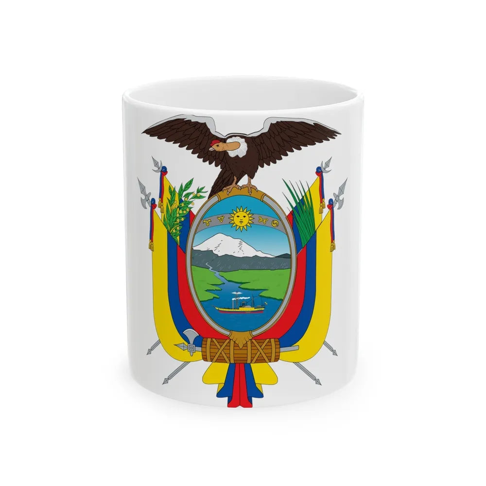 Coat of arms of Ecuador - White Coffee Mug-11oz-Go Mug Yourself