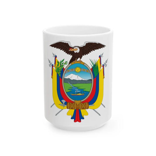 Coat of arms of Ecuador - White Coffee Mug-15oz-Go Mug Yourself