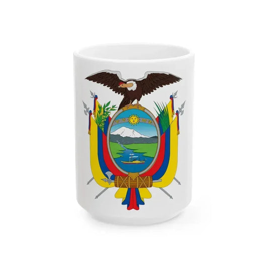 Coat of arms of Ecuador - White Coffee Mug 15oz - Go Mug Yourself