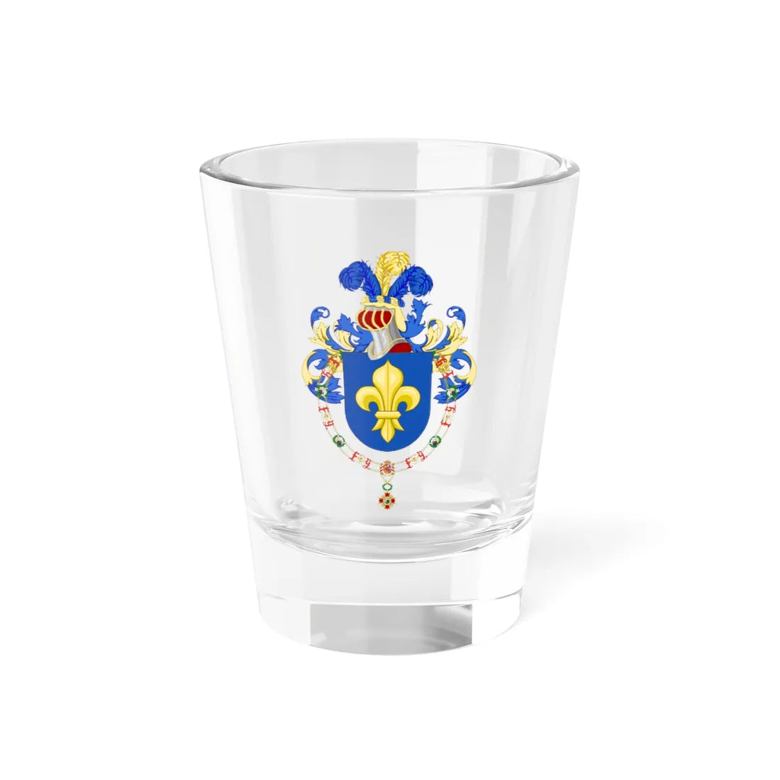 Coat of Arms of Eduardo Frei Order of Isabella the Catholic (Switzerland) (Coat of Arms) Shot Glass 1.5oz 1.5oz - Go Mug Yourself