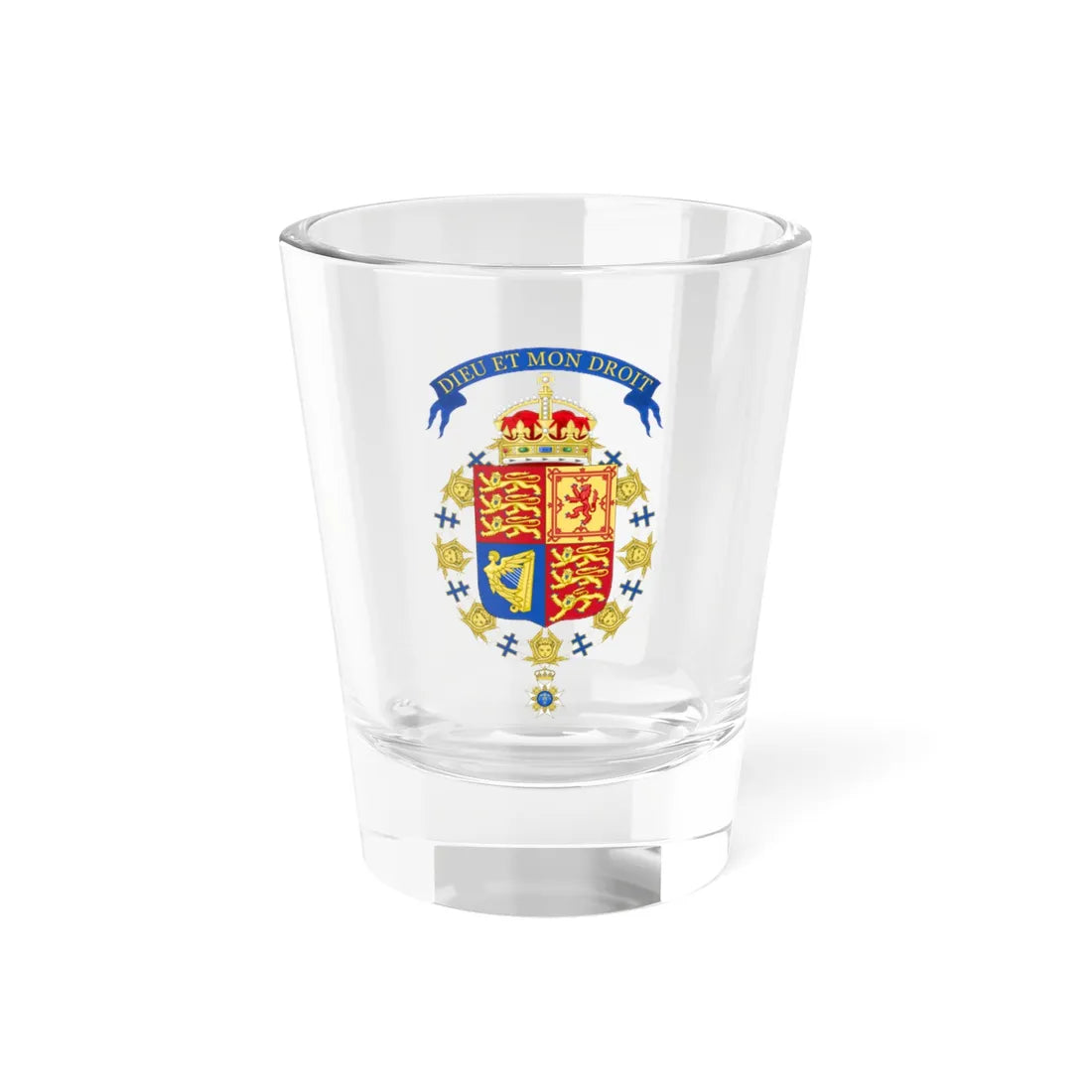 Coat of Arms of Edward VII of the United Kingdom Order of the Seraphim (Sweden) (Coat of Arms) Shot Glass 1.5oz 1.5oz - Go Mug Yourself