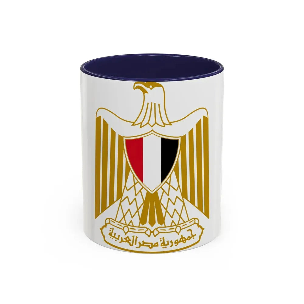 Coat of arms of Egypt (Official) - Accent Coffee Mug 11oz Navy - Go Mug Yourself