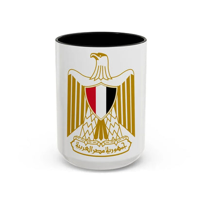 Coat of arms of Egypt (Official) - Accent Coffee Mug 15oz Black - Go Mug Yourself