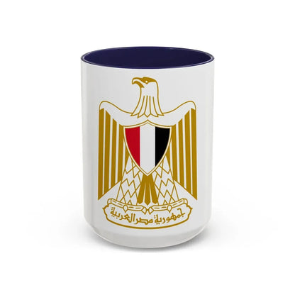Coat of arms of Egypt (Official) - Accent Coffee Mug 15oz Navy - Go Mug Yourself