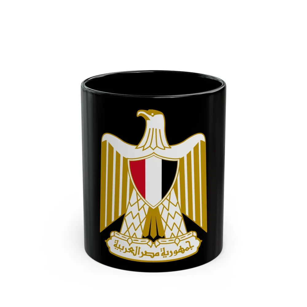 Coat of arms of Egypt (Official) - Black Coffee Mug-11oz-Go Mug Yourself