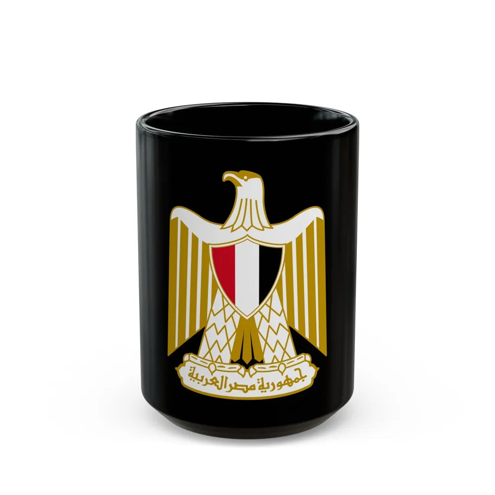 Coat of arms of Egypt (Official) - Black Coffee Mug-15oz-Go Mug Yourself