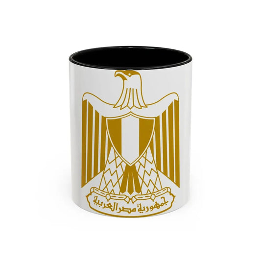 Coat of arms of Egypt (on flag) - Accent Coffee Mug 11oz Black - Go Mug Yourself