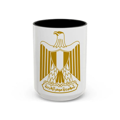 Coat of arms of Egypt (on flag) - Accent Coffee Mug 15oz Black - Go Mug Yourself