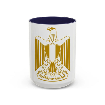 Coat of arms of Egypt (on flag) - Accent Coffee Mug 15oz Navy - Go Mug Yourself