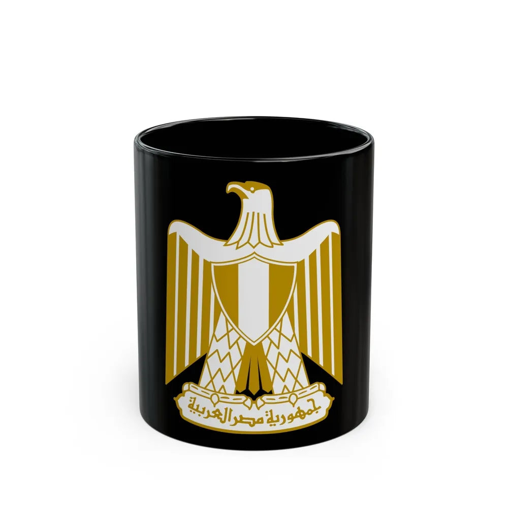 Coat of arms of Egypt (on flag) - Black Coffee Mug-11oz-Go Mug Yourself