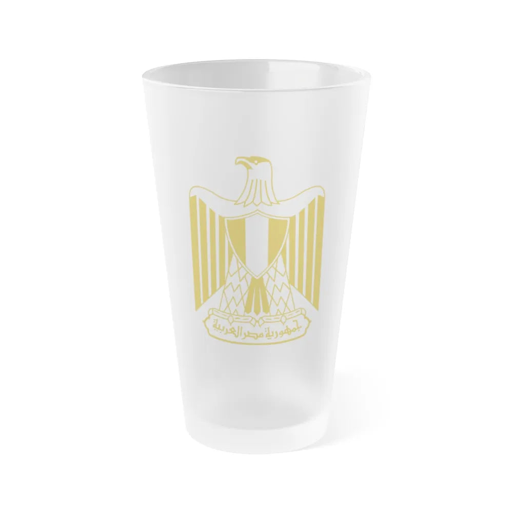 Coat of arms of Egypt (on flag) - Frosted Pint Glass 16oz-16oz-Frosted-Go Mug Yourself