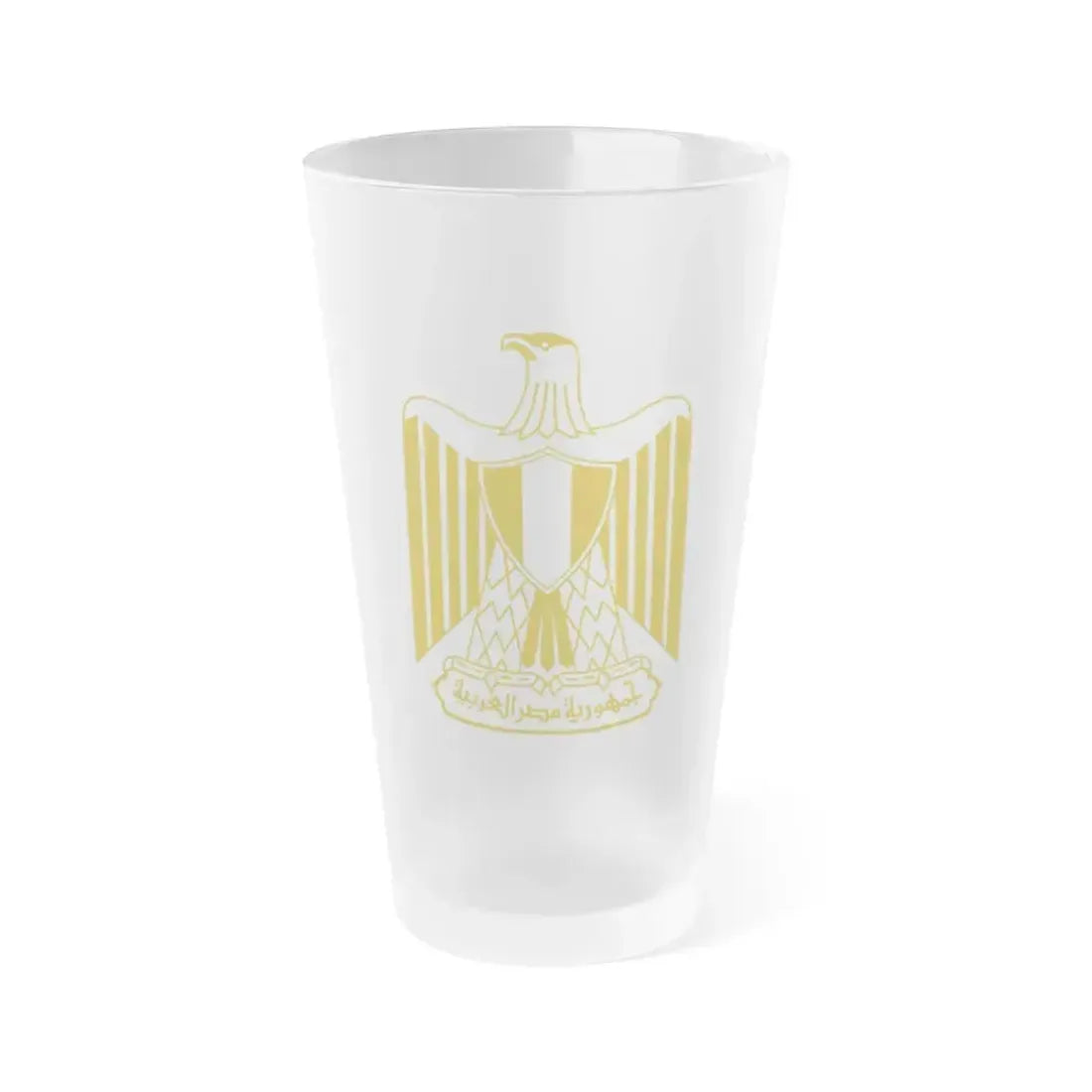 Coat of arms of Egypt (on flag) - Frosted Pint Glass 16oz 16oz Frosted - Go Mug Yourself