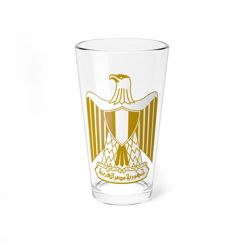 Coat of arms of Egypt (on flag) - Pint Glass 16oz-16oz-Go Mug Yourself