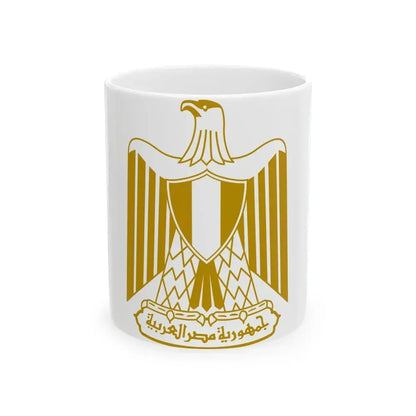 Coat of arms of Egypt (on flag) - White Coffee Mug 11oz - Go Mug Yourself