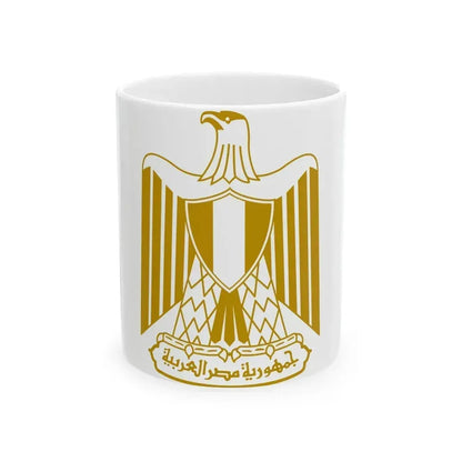 Coat of arms of Egypt (on flag) - White Coffee Mug 11oz - Go Mug Yourself