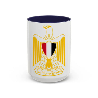 Coat of arms of Egypt (variant) - Accent Coffee Mug 15oz Navy - Go Mug Yourself
