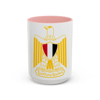 Coat of arms of Egypt (variant) - Accent Coffee Mug 15oz Pink - Go Mug Yourself