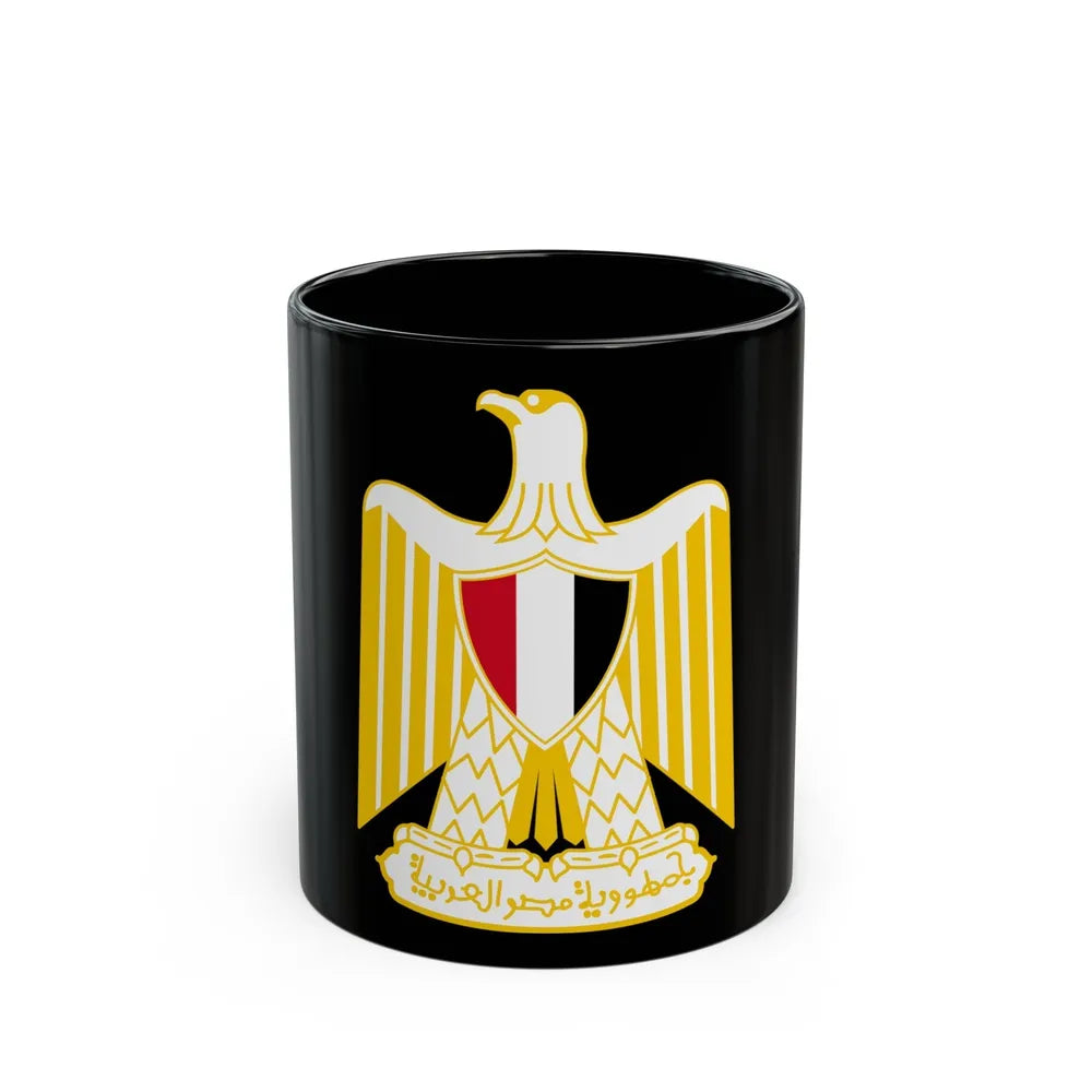 Coat of arms of Egypt (variant) - Black Coffee Mug-11oz-Go Mug Yourself