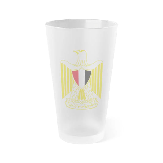 Coat of arms of Egypt (variant) - Frosted Pint Glass 16oz-Go Mug Yourself