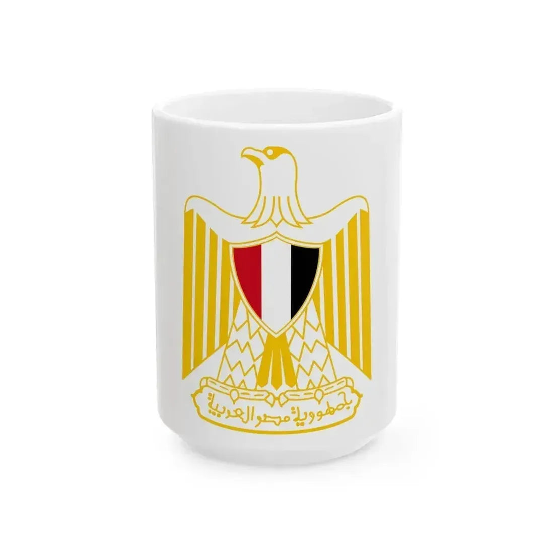 Coat of arms of Egypt (variant) - White Coffee Mug 15oz - Go Mug Yourself