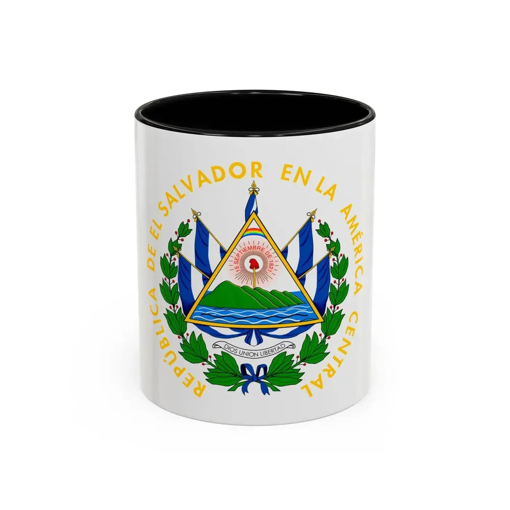 Coat of arms of El Salvador - Accent Coffee Mug 11oz Black - Go Mug Yourself