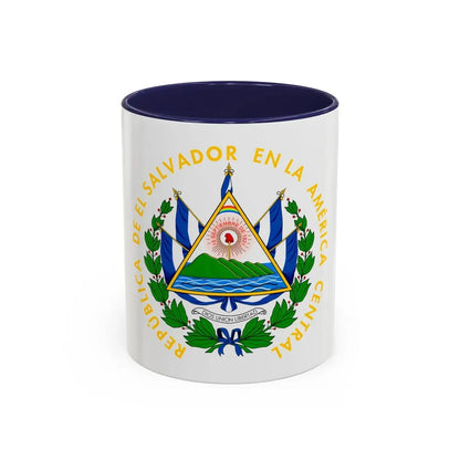 Coat of arms of El Salvador - Accent Coffee Mug 11oz Navy - Go Mug Yourself