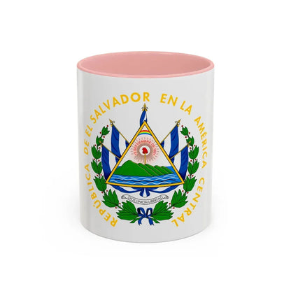 Coat of arms of El Salvador - Accent Coffee Mug 11oz Pink - Go Mug Yourself