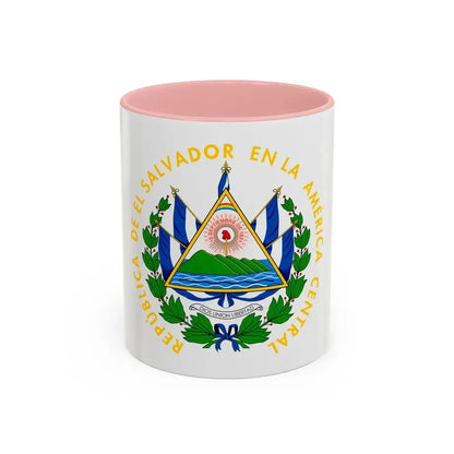Coat of arms of El Salvador - Accent Coffee Mug 11oz Pink - Go Mug Yourself