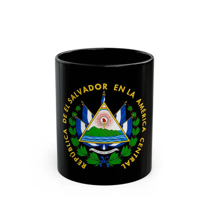 Coat of arms of El Salvador - Black Coffee Mug-11oz-Go Mug Yourself