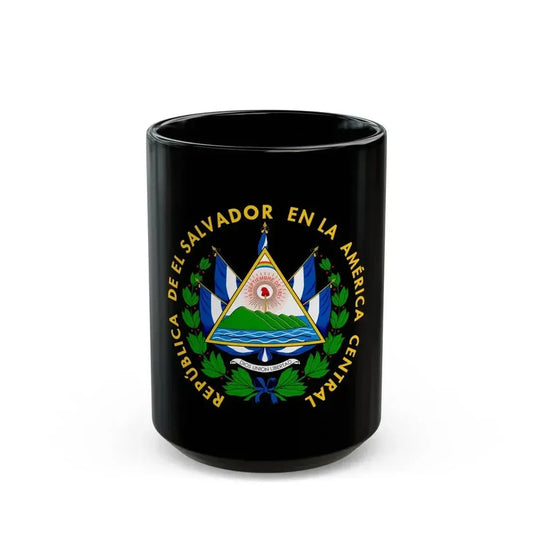 Coat of arms of El Salvador - Black Coffee Mug 15oz - Go Mug Yourself