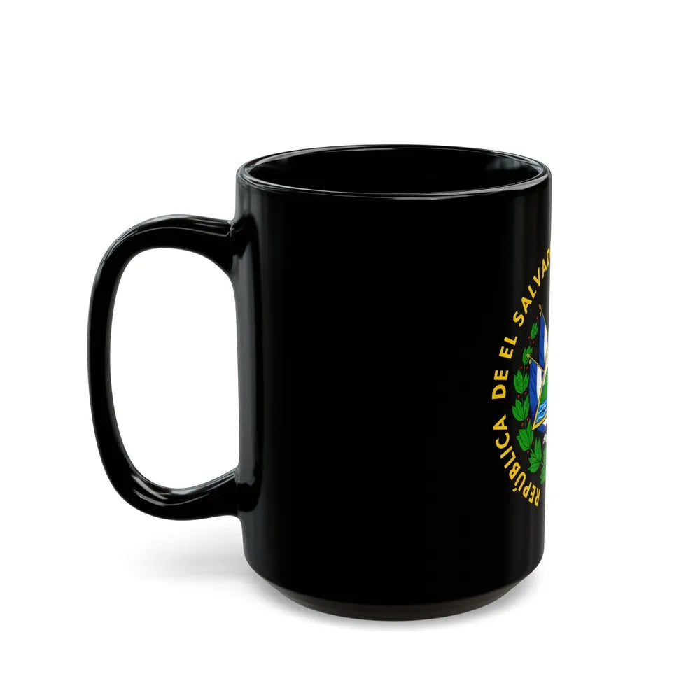 Coat of arms of El Salvador - Black Coffee Mug-Go Mug Yourself