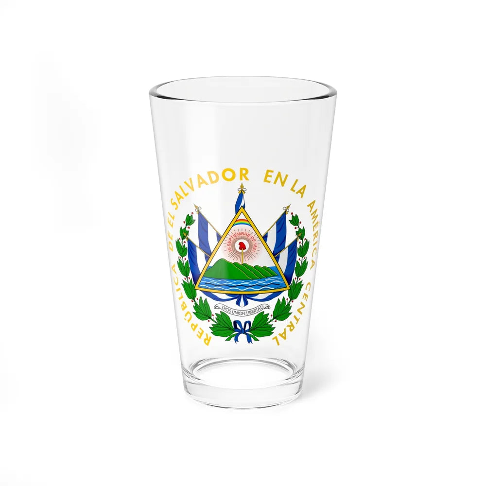 Coat of arms of El Salvador - Pint Glass 16oz-16oz-Go Mug Yourself