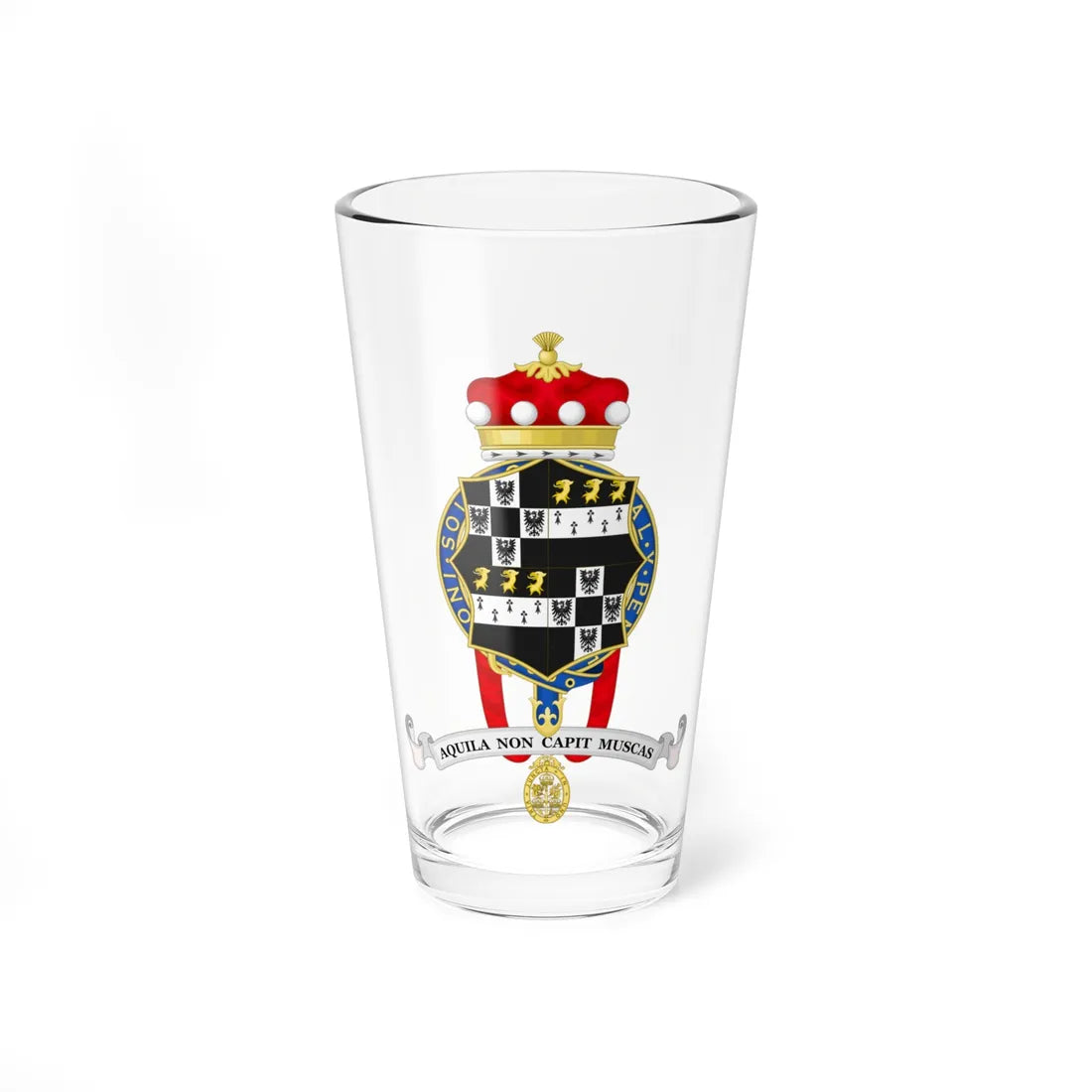 Coat of Arms of Eliza Baroness Manningham-Buller (Spain) (Coat of Arms) Pint Glass 16oz 16oz - Go Mug Yourself