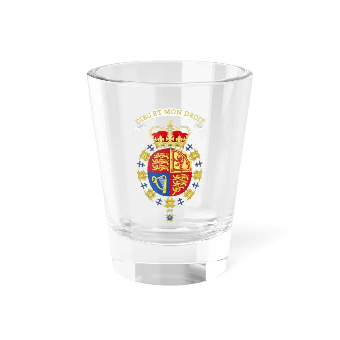 Coat of Arms of Elizabeth II of the United Kingdom Order of the Seraphim (Sweden) (Coat of Arms) Shot Glass 1.5oz 1.5oz - Go Mug Yourself